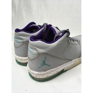 9.5Y Nike Air Jordan Flight Origin 3 Gray Purple Green Mid-Top Basketball Shoes